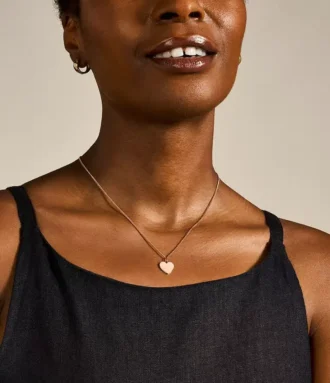 Ellis Heart Rose Gold-Tone Stainless Steel Necklace