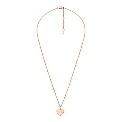 Ellis Heart Rose Gold-Tone Stainless Steel Necklace Ellis Heart Rose Gold-Tone Stainless Steel Necklace