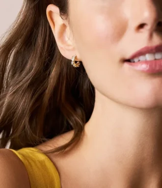 Ellis Mixed Shapes Gold-Tone Brass Hoop Earrings