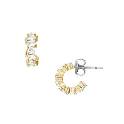 Ellis Mixed Shapes Gold-Tone Brass Hoop Earrings Ellis Mixed Shapes Gold-Tone Brass Hoop Earrings