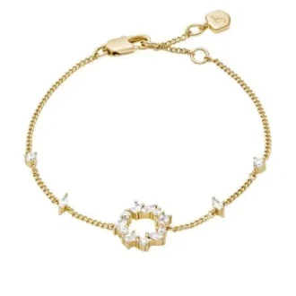 Ellis Mixed Shapes Gold-Tone Brass Station Bracelet