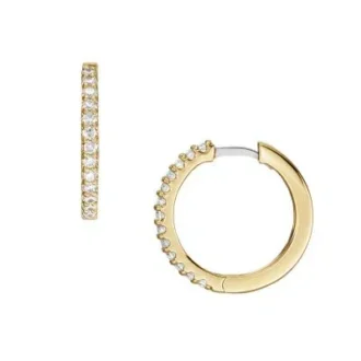 Ellis Pavé Glitz Gold-Tone Brass Hoop Earrings