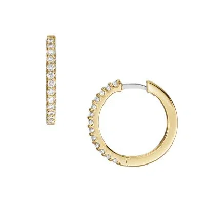Ellis Pavé Glitz Gold-Tone Brass Hoop Earrings Ellis Pavé Glitz Gold-Tone Brass Hoop Earrings
