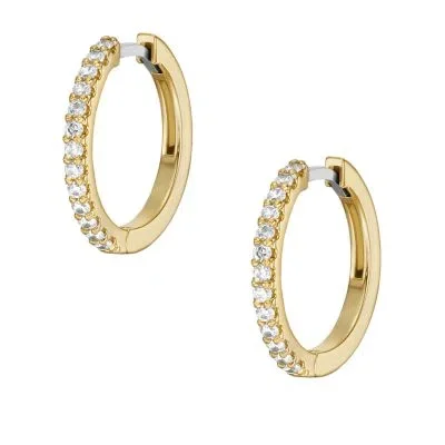 Ellis Pavé Glitz Gold-Tone Brass Hoop Earrings Ellis Pavé Glitz Gold-Tone Brass Hoop Earrings