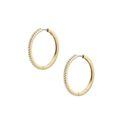 Ellis Pavé Glitz Gold-Tone Brass Hoop Earrings Ellis Pavé Glitz Gold-Tone Brass Hoop Earrings