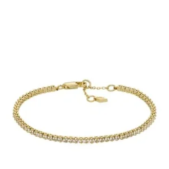 Ellis Pavé Glitz Gold-Tone Brass Tennis Chain Bracelet