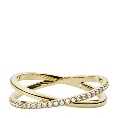 Ellis Pavé Glitz Gold-Tone Stainless Steel Band Ring Ellis Pavé Glitz Gold-Tone Stainless Steel Band Ring