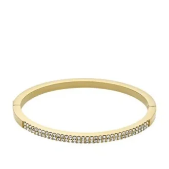 Ellis Pavé Glitz Gold-Tone Stainless Steel Bangle Bracelet
