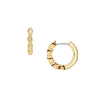 Ellis Pavé Glitz Gold-Tone Stainless Steel Hoop Earrings