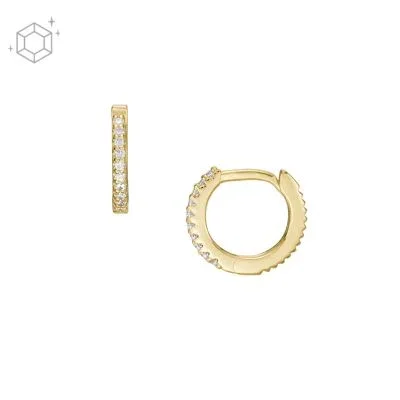 Ellis Pavé Glitz Gold-Tone Sterling Silver Hoop Earrings Ellis Pavé Glitz Gold-Tone Sterling Silver Hoop Earrings