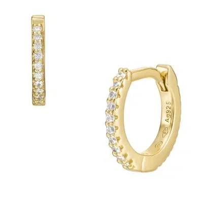 Ellis Pavé Glitz Gold-Tone Sterling Silver Hoop Earrings Ellis Pavé Glitz Gold-Tone Sterling Silver Hoop Earrings