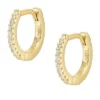 Ellis Pavé Glitz Gold-Tone Sterling Silver Hoop Earrings Ellis Pavé Glitz Gold-Tone Sterling Silver Hoop Earrings