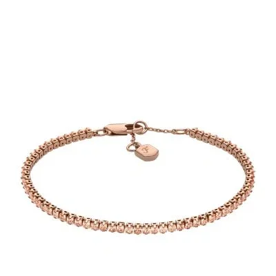 Ellis Pavé Glitz Rose Gold-Tone Brass Tennis Chain Bracelet Ellis Pavé Glitz Rose Gold-Tone Brass Tennis Chain Bracelet