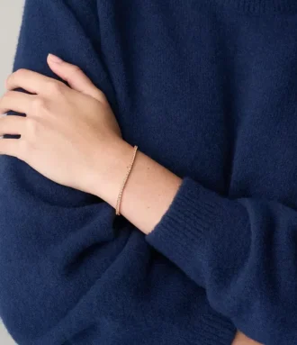 Ellis Pavé Glitz Rose Gold-Tone Brass Tennis Chain Bracelet