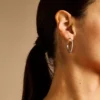 Ellis Pavé Glitz Silver-Tone Brass Hoop Earrings Ellis Pavé Glitz Silver-Tone Brass Hoop Earrings