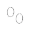 Ellis Pavé Glitz Silver-Tone Brass Hoop Earrings Ellis Pavé Glitz Silver-Tone Brass Hoop Earrings