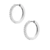 Ellis Pavé Glitz Silver-Tone Brass Hoop Earrings Ellis Pavé Glitz Silver-Tone Brass Hoop Earrings