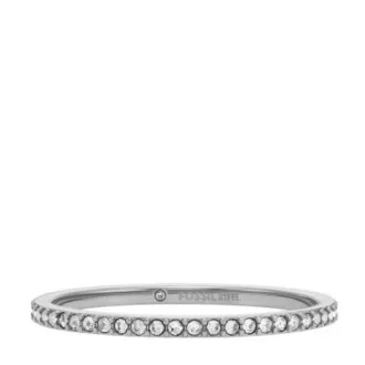 Ellis Pavé Glitz Stainless Steel Band Ring