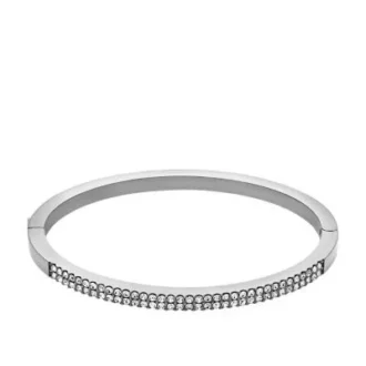 Ellis Pavé Glitz Stainless Steel Bangle Bracelet