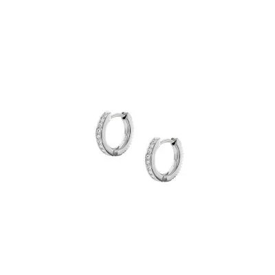 Ellis Pavé Glitz Stainless Steel Hoop Earrings Ellis Pavé Glitz Stainless Steel Hoop Earrings