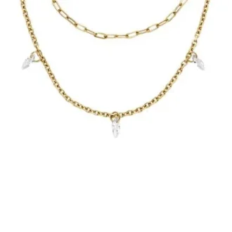 Ellis Shaky Glitz Gold-Tone Stainless Steel Multi-Strand Necklace