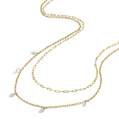 Ellis Shaky Glitz Gold-Tone Stainless Steel Multi-Strand Necklace Ellis Shaky Glitz Gold-Tone Stainless Steel Multi-Strand Necklace