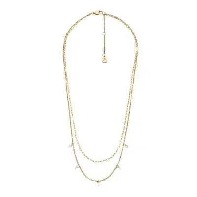 Ellis Shaky Glitz Gold-Tone Stainless Steel Multi-Strand Necklace Ellis Shaky Glitz Gold-Tone Stainless Steel Multi-Strand Necklace