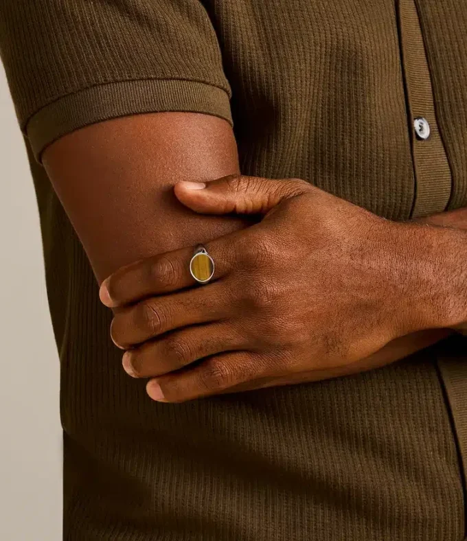 Ellis Signet Collection Brown Tiger’s Eye Signet Ring Ellis Signet Collection Brown Tiger’s Eye Signet Ring