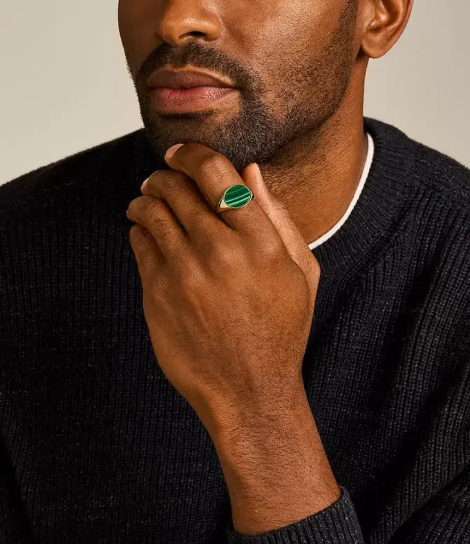 Ellis Signet Collection Green Malachite Signet Ring Ellis Signet Collection Green Malachite Signet Ring