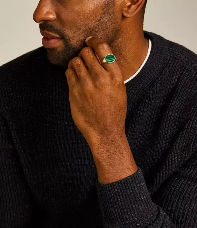 Ellis Signet Collection Green Malachite Signet Ring Ellis Signet Collection Green Malachite Signet Ring