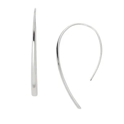 Ellis Stainless Steel Bevel Hoop Earrings Ellis Stainless Steel Bevel Hoop Earrings
