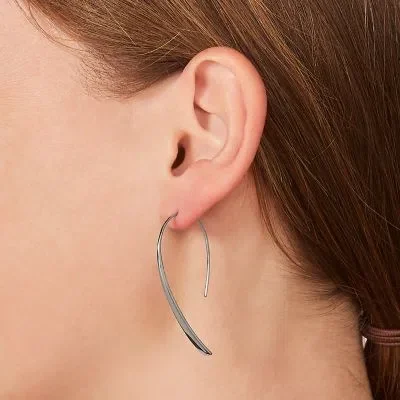 Ellis Stainless Steel Bevel Hoop Earrings Ellis Stainless Steel Bevel Hoop Earrings