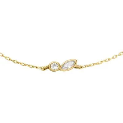 Ellis Toi Et Moi Gold-Tone Brass Station Bracelet Ellis Toi Et Moi Gold-Tone Brass Station Bracelet