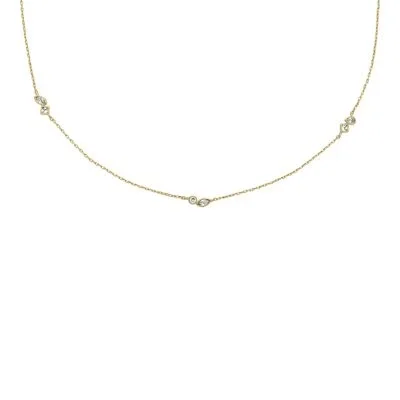 Ellis Toi Et Moi Gold-Tone Brass Station Necklace Ellis Toi Et Moi Gold-Tone Brass Station Necklace