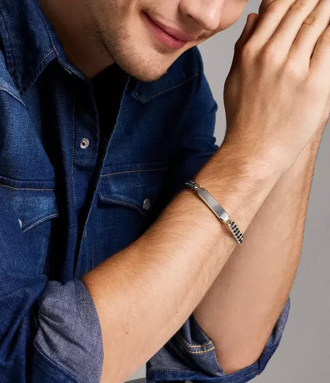 Ellis Two-Tone Stainless Steel ID Bracelet