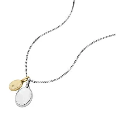 Ellis Two-Tone Stainless Steel Pendant Necklace Ellis Two-Tone Stainless Steel Pendant Necklace