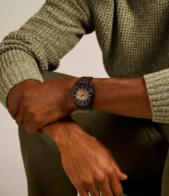 Everett Automatic Dark Brown LiteHide™ Leather Watch
