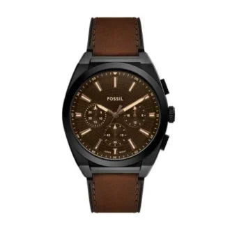 Everett Chronograph Brown Leather Watch