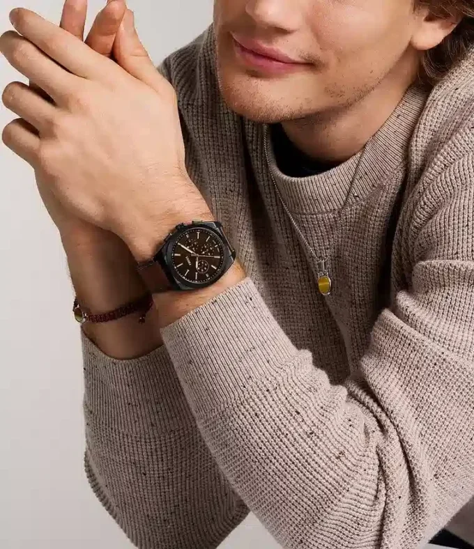 Everett Chronograph Brown Leather Watch Everett Chronograph Brown Leather Watch