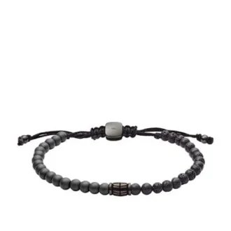 Everett Hematite and Black Lava Stone Bracelet