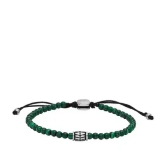 Everett Reconstituted Malachite Beaded Bracelet