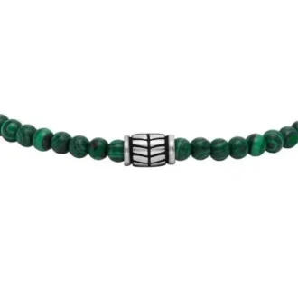 Everett Reconstituted Malachite Beaded Bracelet