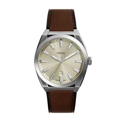 Everett Three-Hand Date Brown Leather Watch Everett Three-Hand Date Brown Leather Watch
