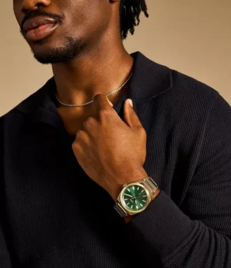 Everett Three-Hand Date Gold-Tone Stainless Steel Watch