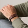 Everett Topstitch Brown Leather Strap Bracelet Everett Topstitch Brown Leather Strap Bracelet