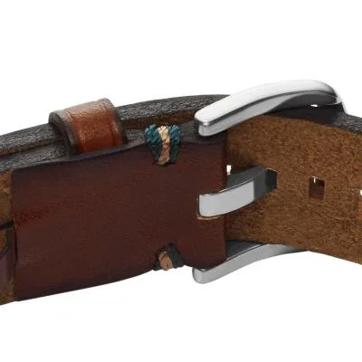 Everett Topstitch Brown Leather Strap Bracelet Everett Topstitch Brown Leather Strap Bracelet