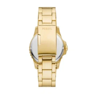 Fossil Blue Dive Three-Hand Date Gold-Tone Stainless Steel Watch Fossil Blue Dive Three-Hand Date Gold-Tone Stainless Steel Watch
