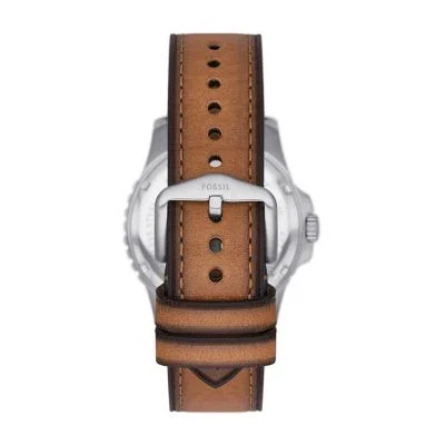 Fossil Blue Dive Three-Hand Date Tan LiteHide™ Leather Watch Fossil Blue Dive Three-Hand Date Tan LiteHide™ Leather Watch