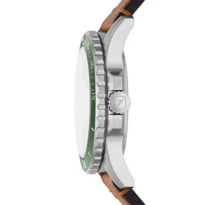 Fossil Blue Dive Three-Hand Date Tan LiteHide™ Leather Watch Fossil Blue Dive Three-Hand Date Tan LiteHide™ Leather Watch