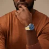 Fossil Blue Dive Three-Hand Date Two-Tone Stainless Steel Watch Fossil Blue Dive Three-Hand Date Two-Tone Stainless Steel Watch